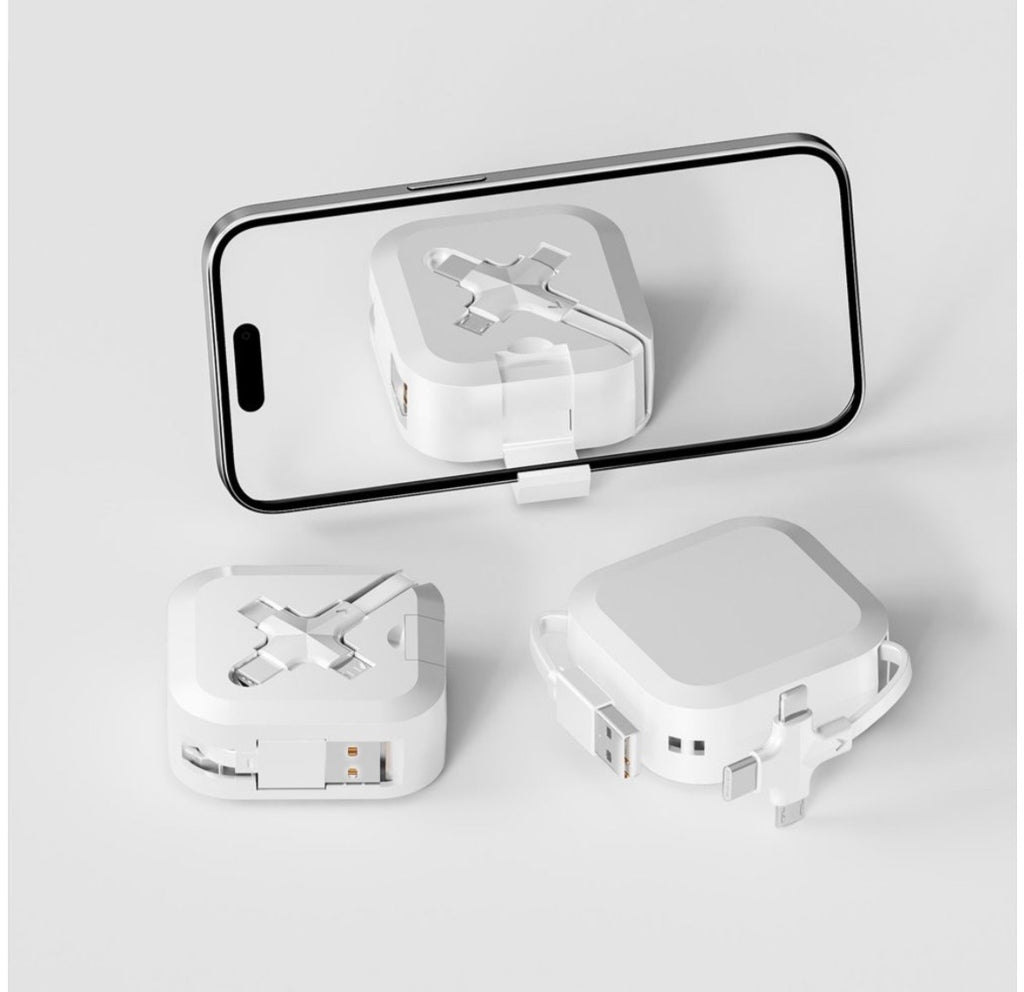 3-in-1 Retractable Charging Cable - Lightning, Type-C & Micro USB