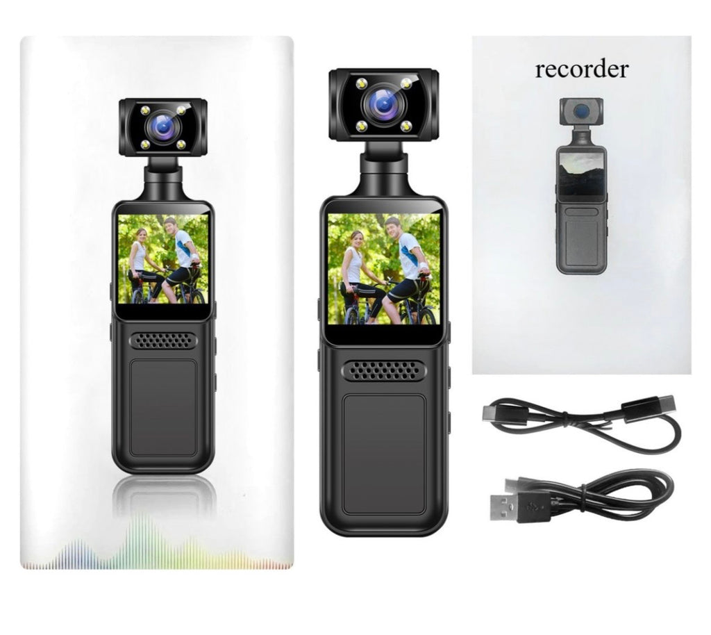 4K Handheld Action Camera with Clip-On Mount & Backpack Strap