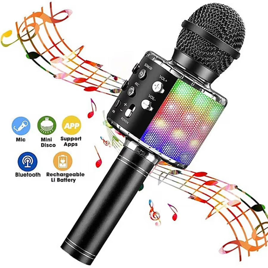Bluetooth Karaoke Microphone - Wireless Handheld with Speaker