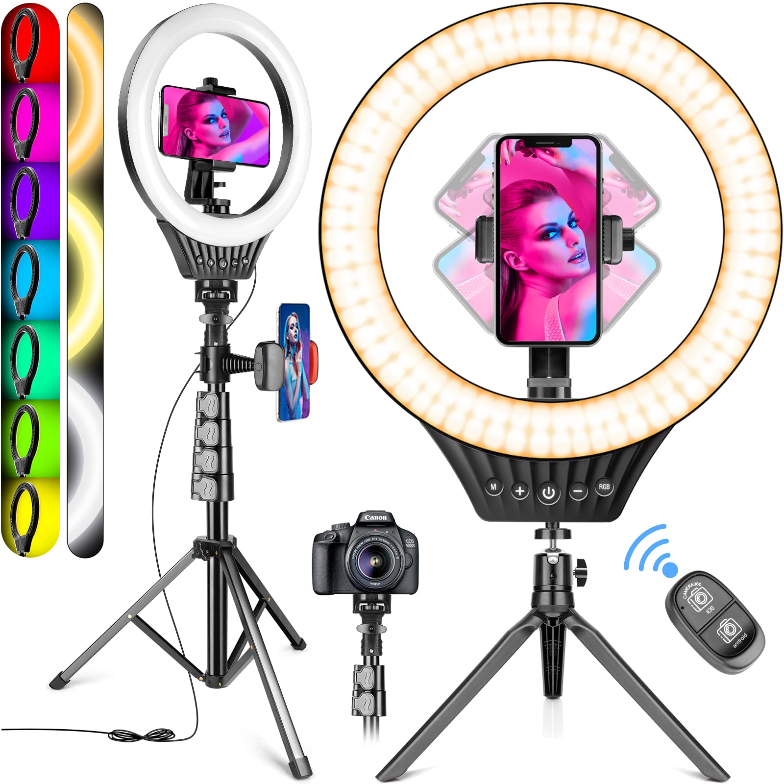LED Ring Light with Tripod Stand - Content Creator & Selfie Light