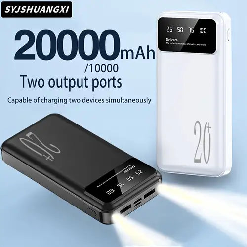 20,000mAh Portable Power Bank - Fast Charging, Dual USB