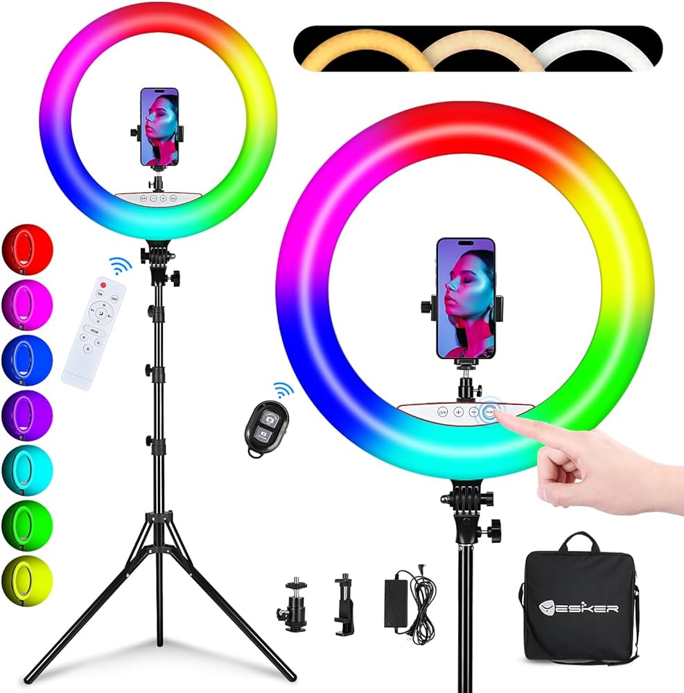 LED Ring Light with Tripod Stand - Content Creator & Selfie Light