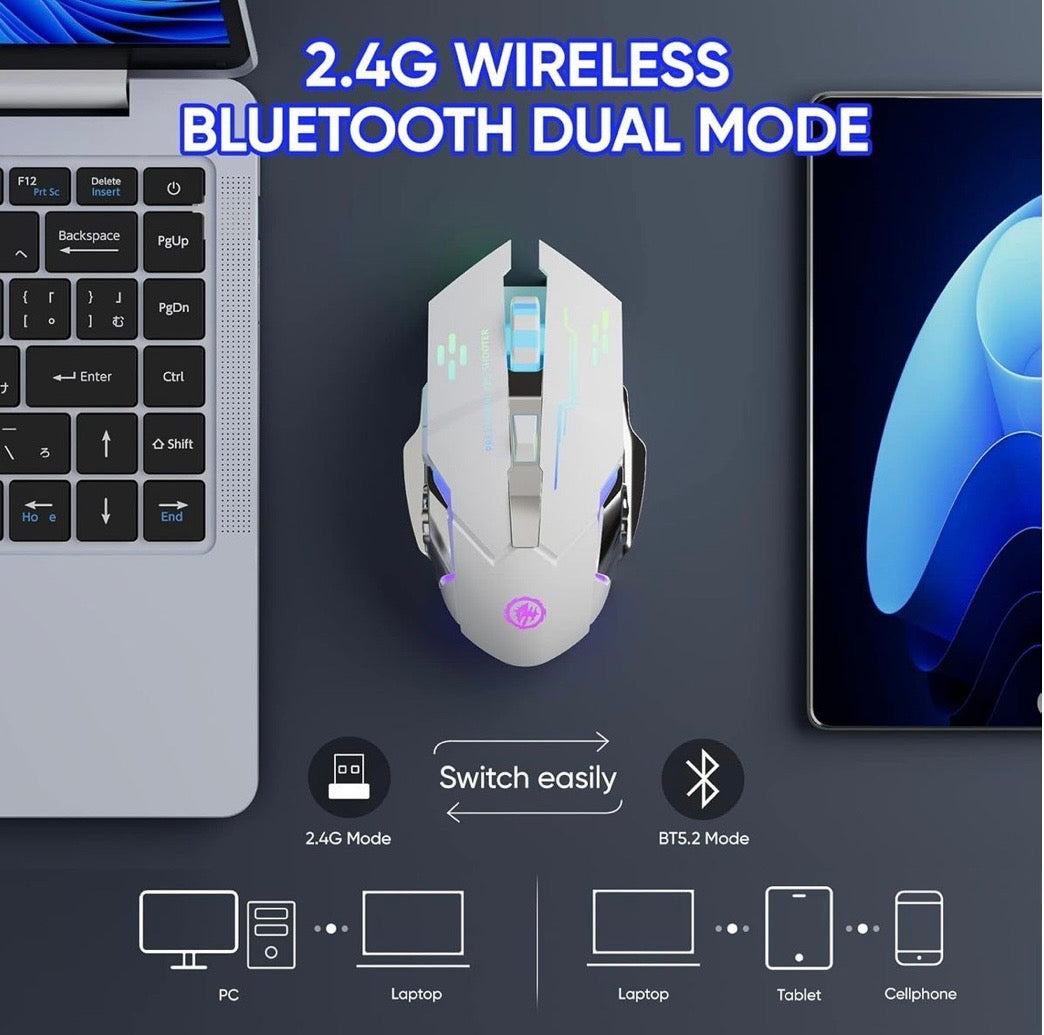 Wireless Gaming Mouse - RGB, Low-Latency, Rechargeable