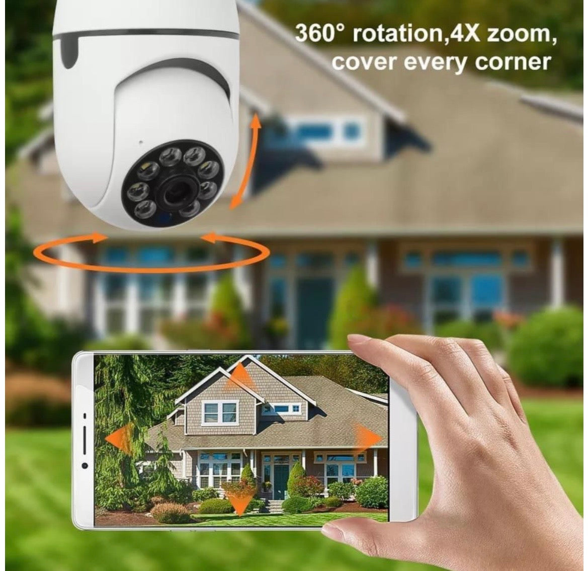 360° WiFi Security Camera with Two-Way Audio & Motion Detection
