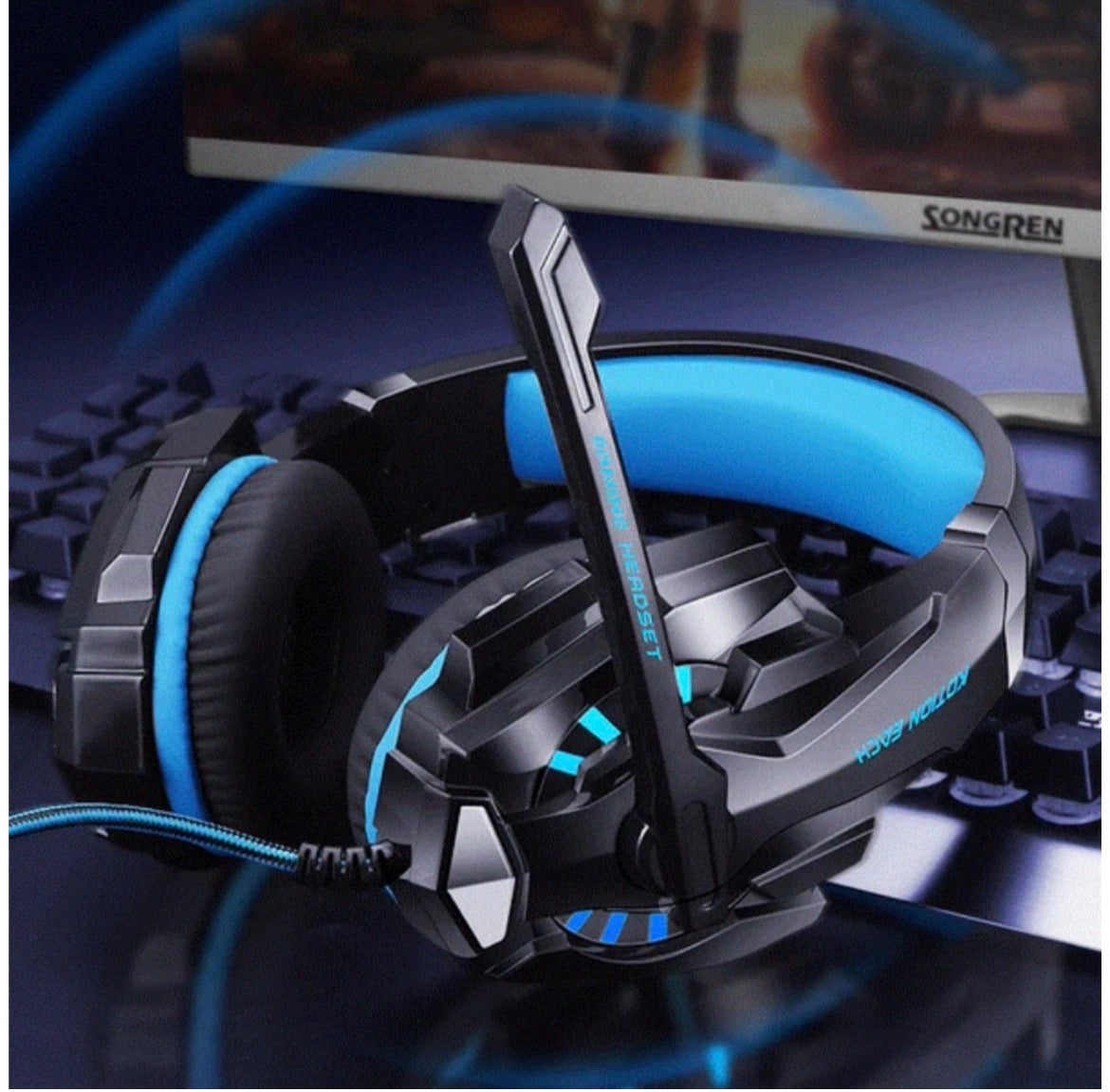 Gaming Headset with Mic - RGB, Noise-Isolating, Over-Ear