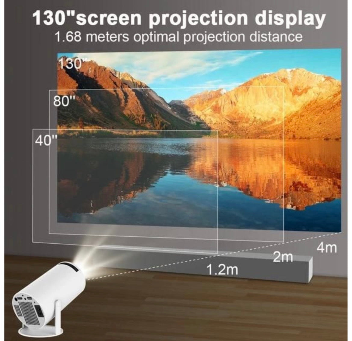 4K Ultra HD Mini Projector with Remote Control