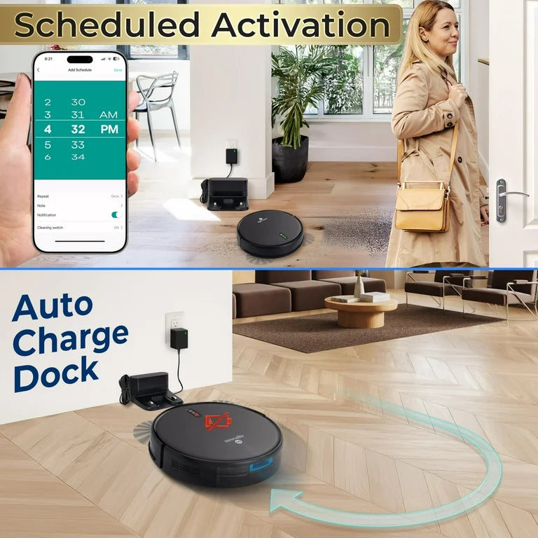 Smart Robot Vacuum &amp; Mop - 2000Pa Suction, App Control