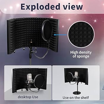 Podcast Mic Isolation Shield - Reflection Filter