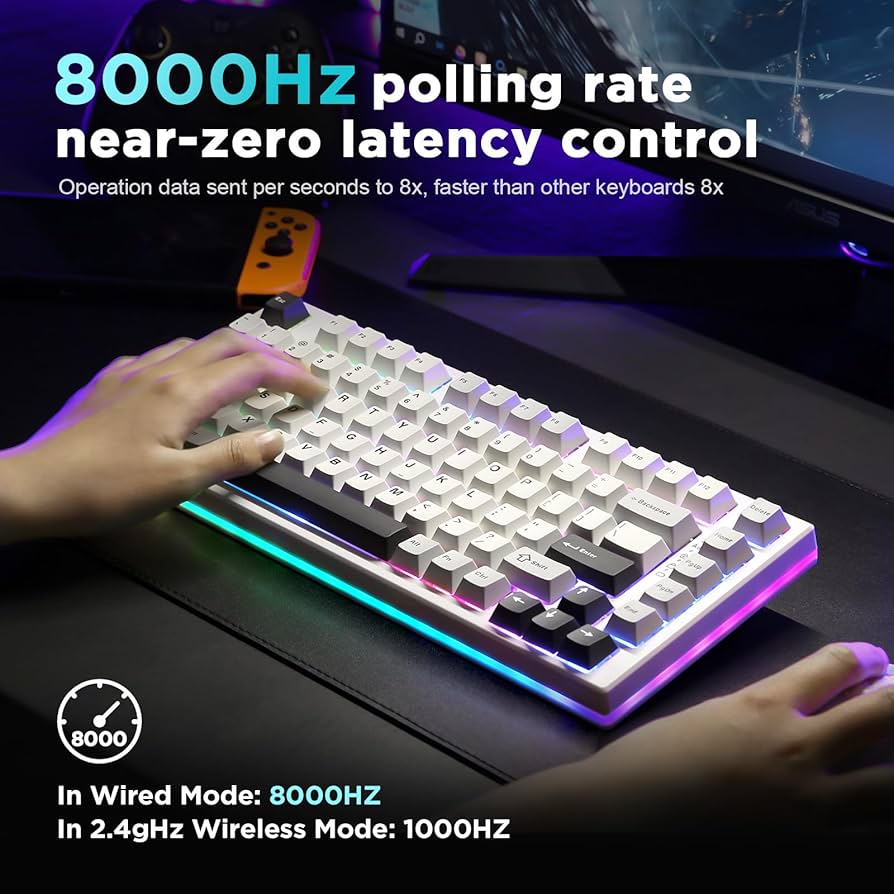 Rapid Trigger Mechanical Gaming Keyboard - RGB, 82-Key, Bluetooth &amp; USB