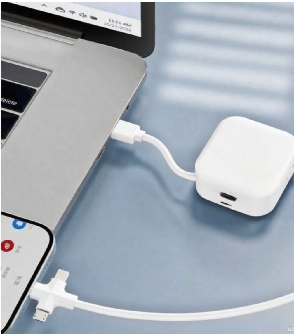 3-in-1 Retractable Charging Cable - Lightning, Type-C & Micro USB