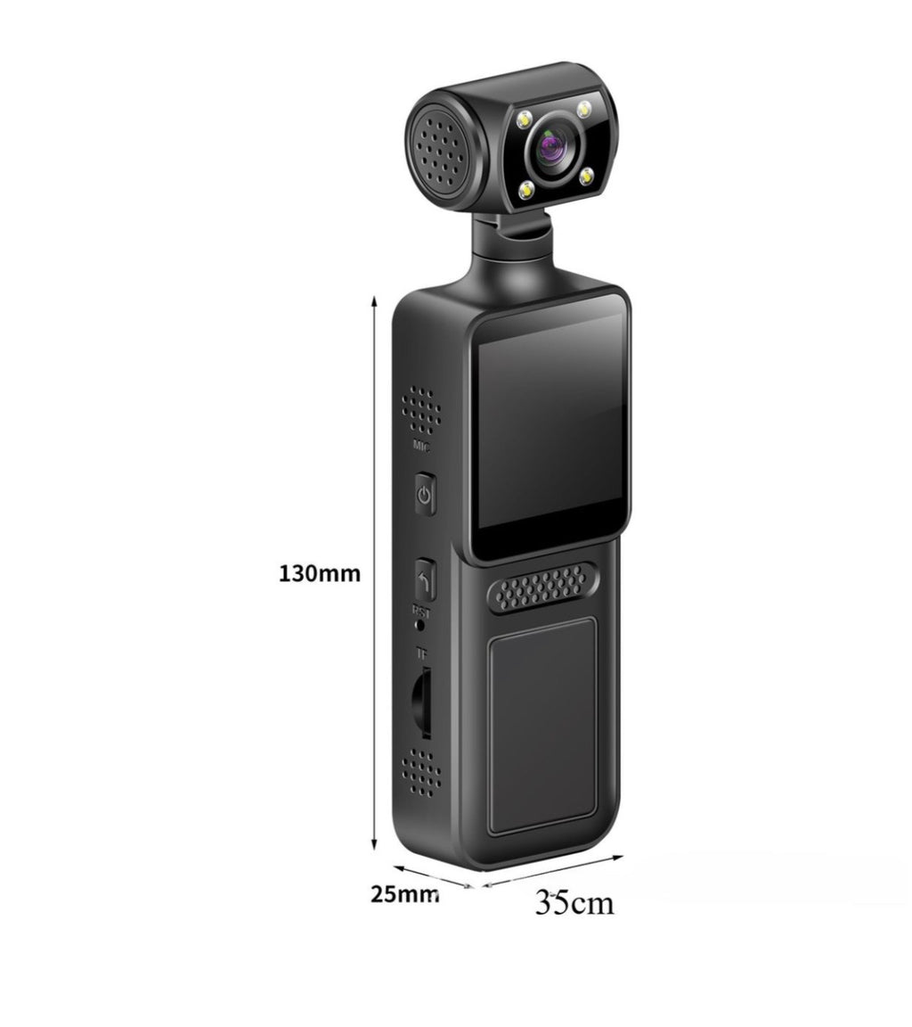 4K Handheld Action Camera with Clip-On Mount & Backpack Strap