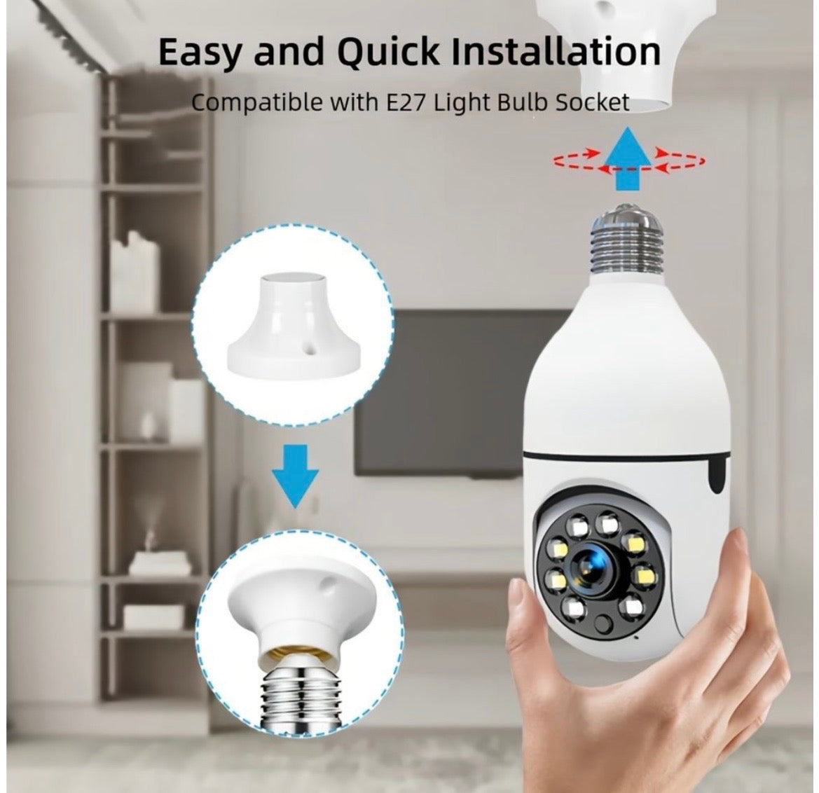 360° WiFi Security Camera with Two-Way Audio & Motion Detection