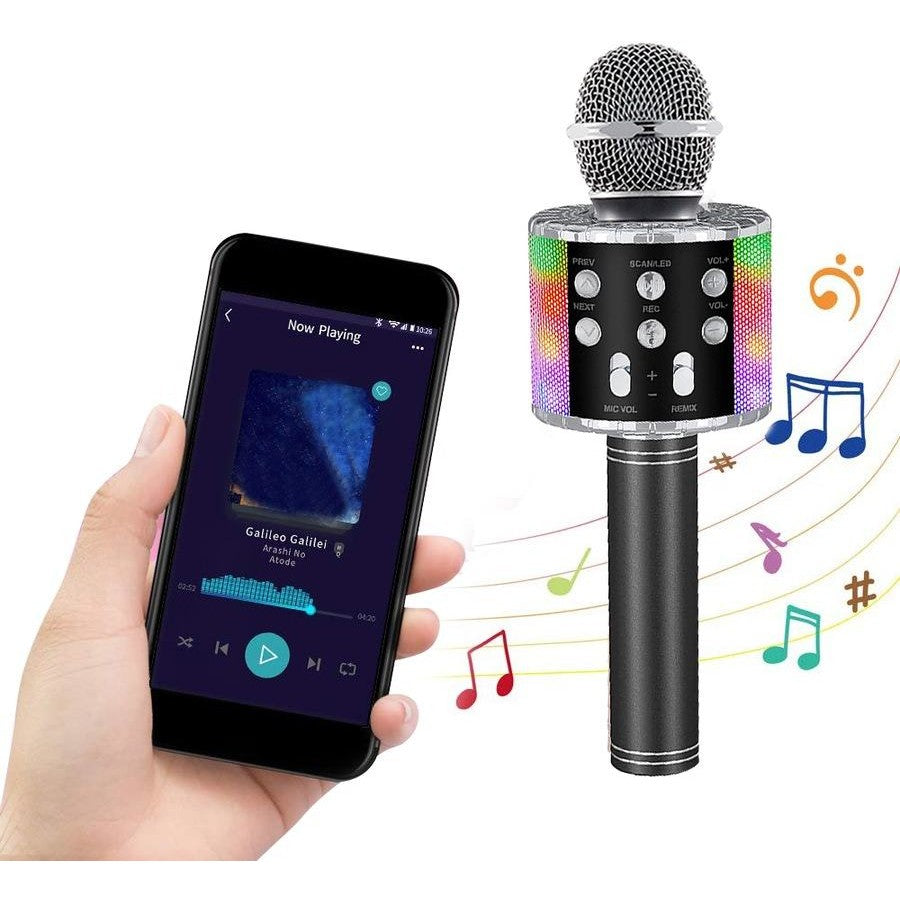 Bluetooth Karaoke Microphone - Wireless Handheld with Speaker