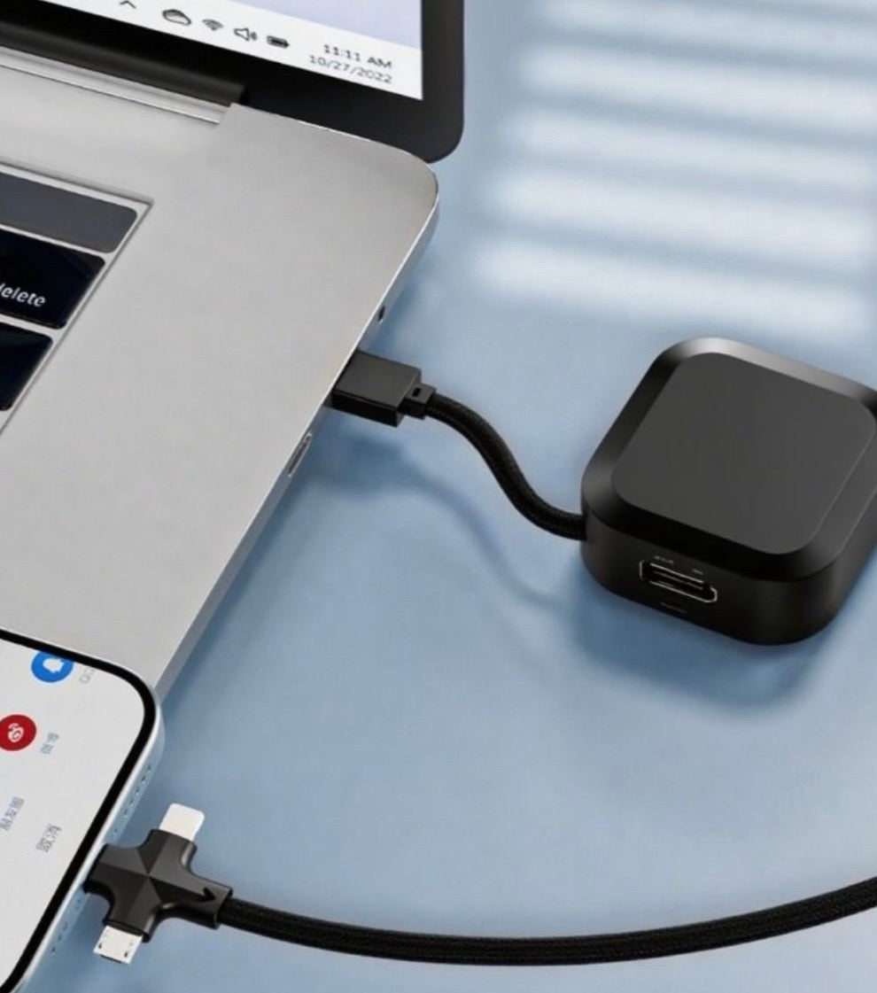 3-in-1 Retractable Charging Cable - Lightning, Type-C & Micro USB