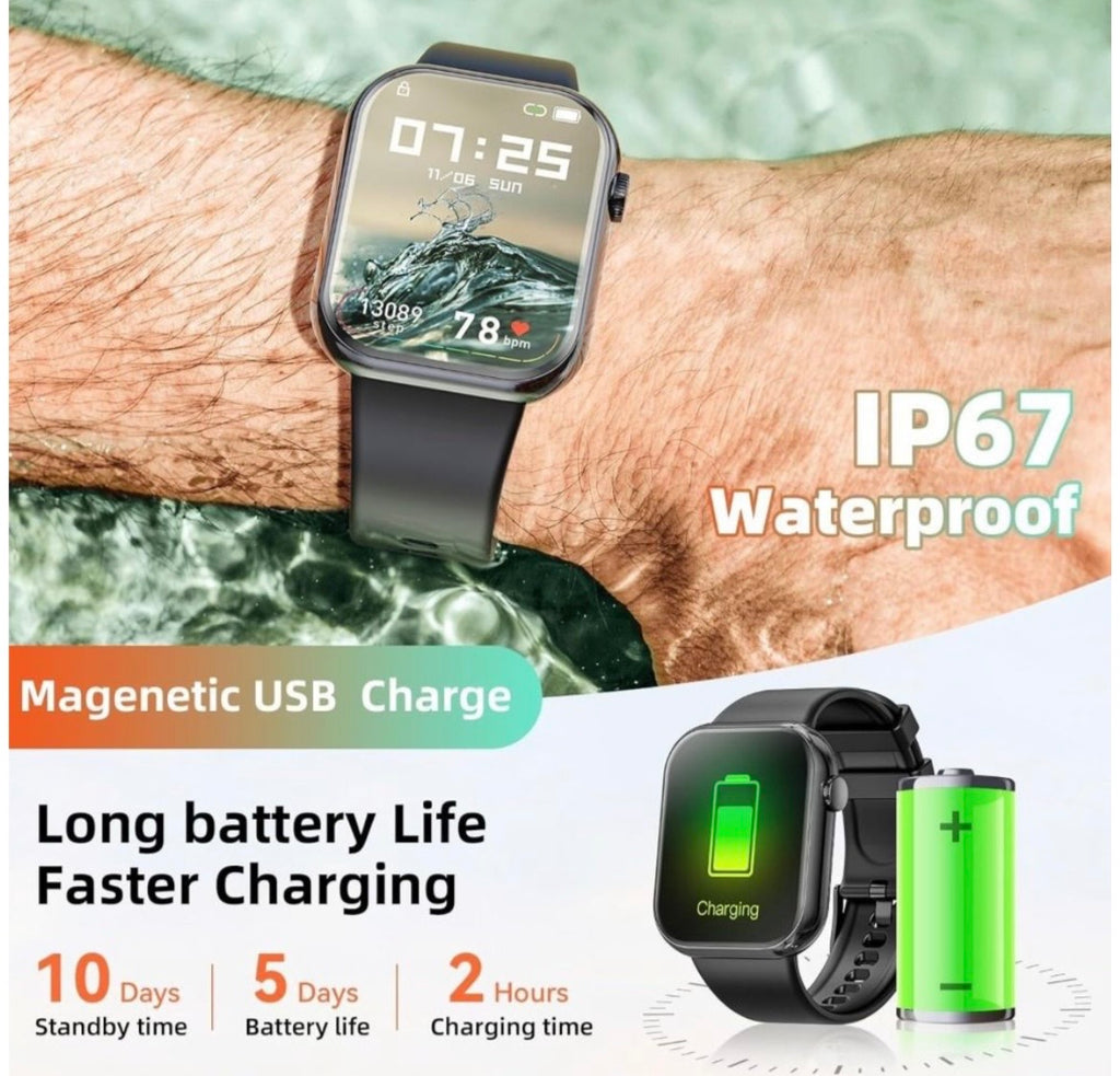 Sport Smartwatch with Fitness Tracker & Call Function - Waterproof