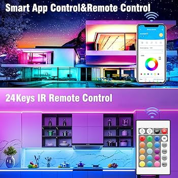 Smart LED Strip Lights - RGB Colour Changing with Remote & App Control