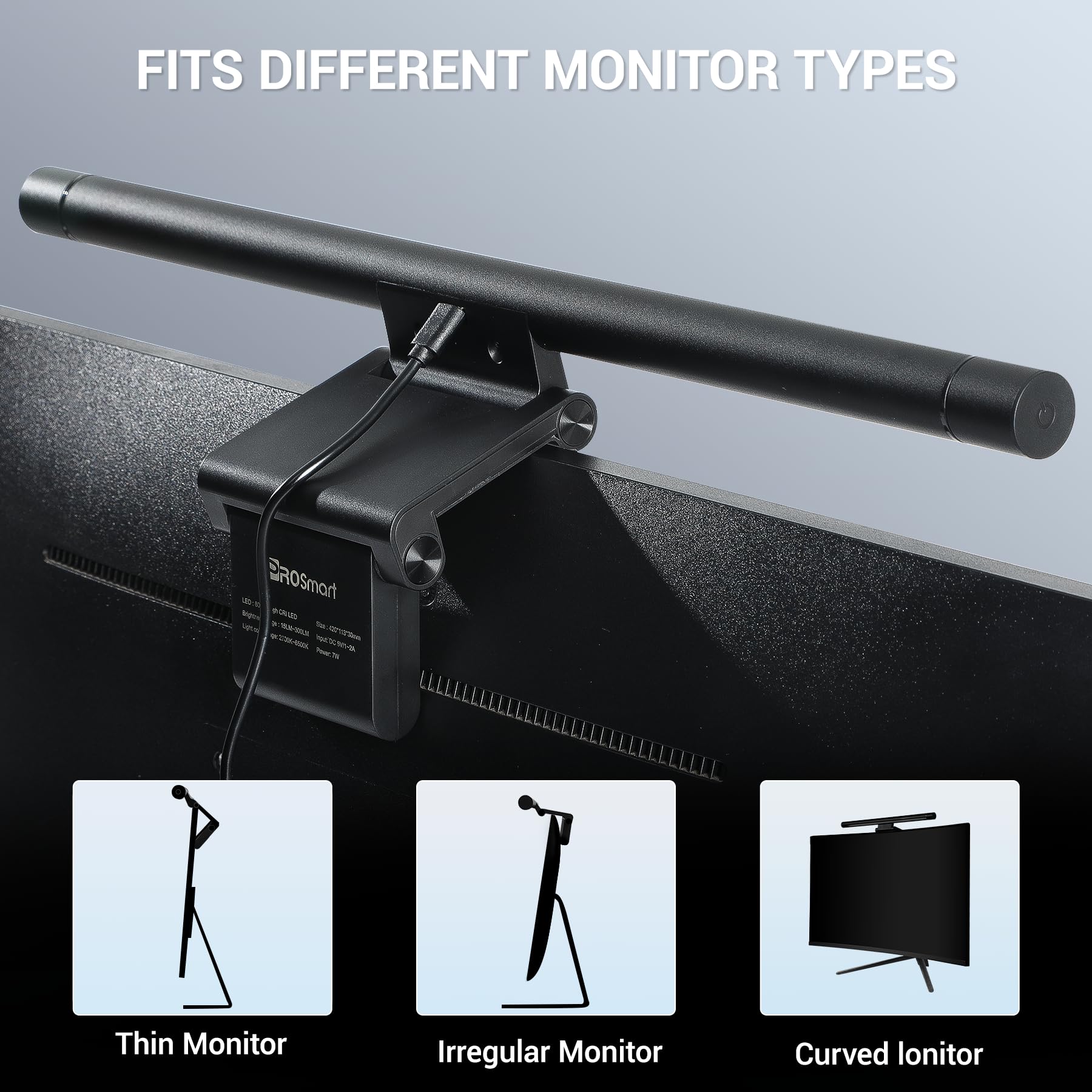 Monitor Light Bar - Glare-Free Screen Lighting, USB Powered