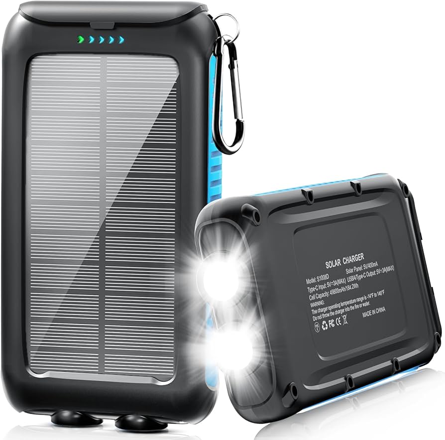 Portable Solar Charger - Foldable Panel with Power Bank