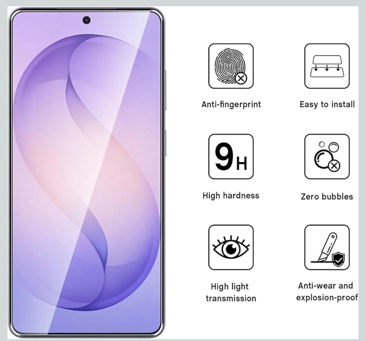 Tempered Glass Screen Protector - iPhone & Samsung (2-Pack)