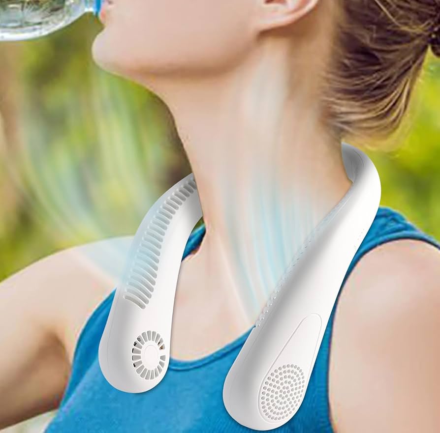 Portable Bladeless Neck Fan - Rechargeable, Hands-Free Cooling