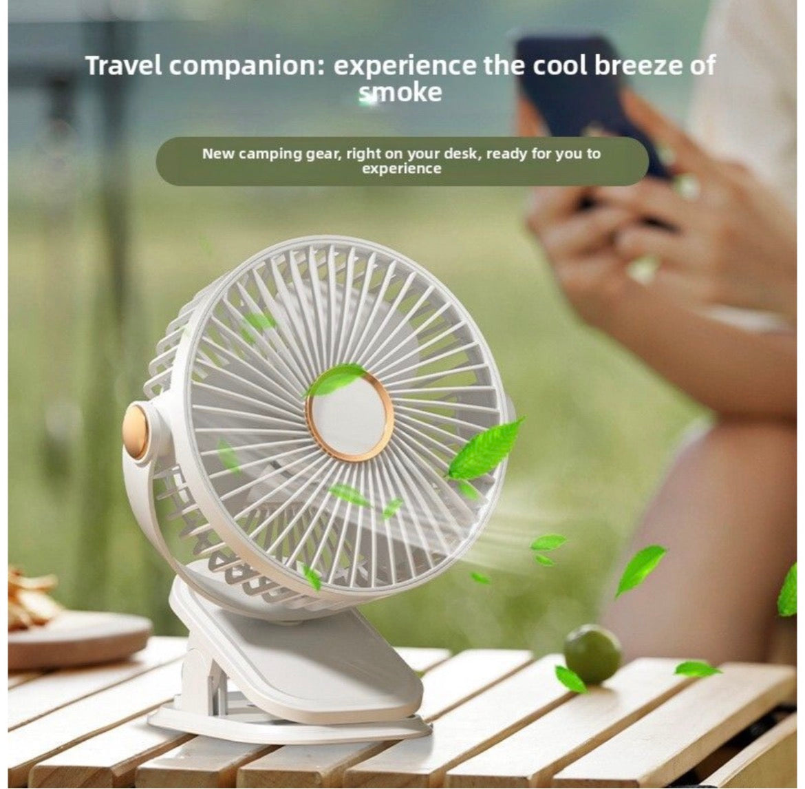 Rechargeable Clip-On Desk Fan - 3 Speed, USB Powered